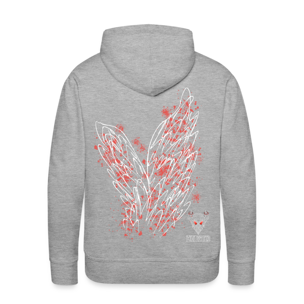 Men Hoodie Light Red Wings - Grau meliert