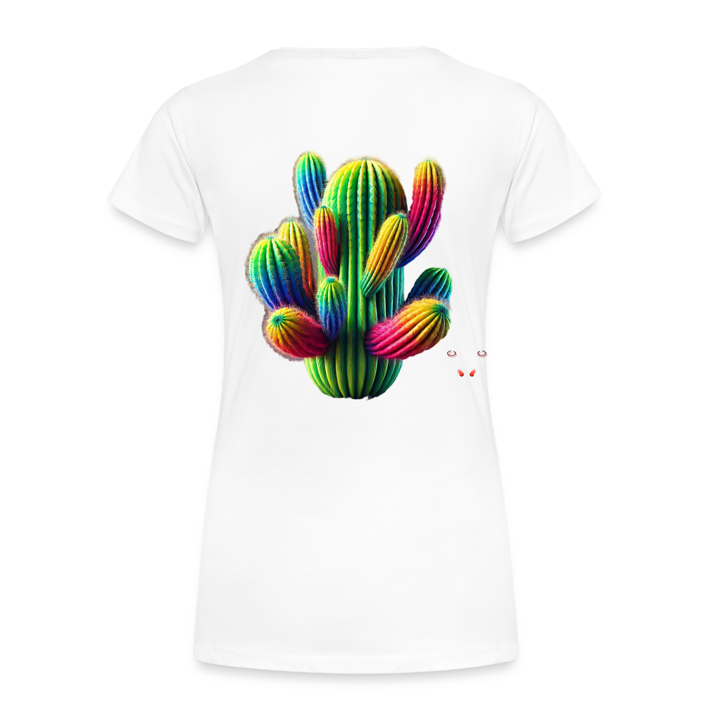 Woman T-Shirt Prismatic Cactus Bloom - Weiß