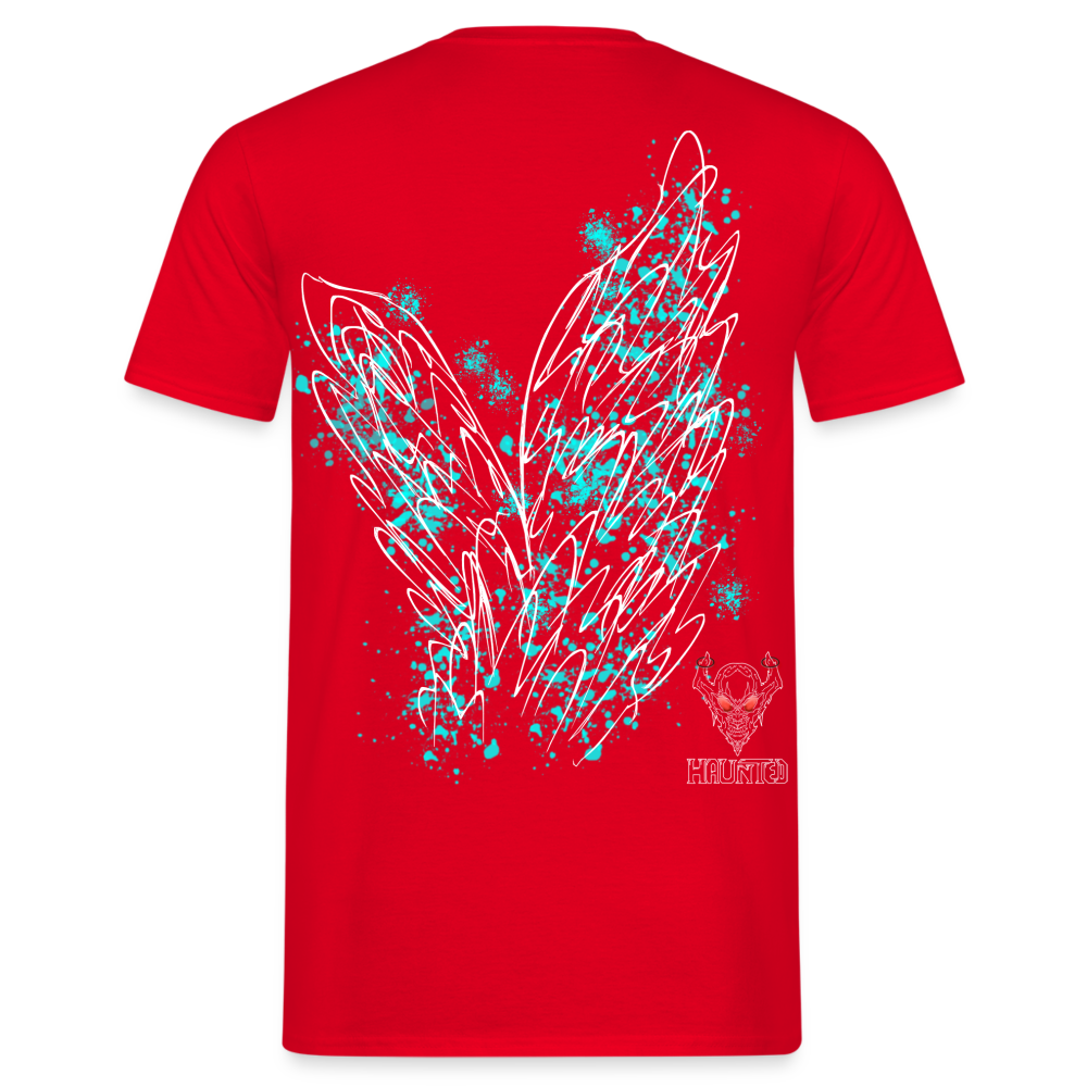 Men T-Shirt Aqua Wings - Rot