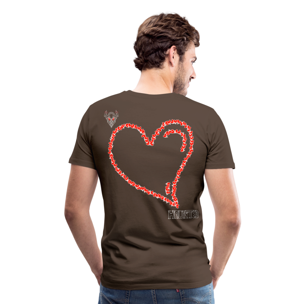Man T-Shirt Hearts Light - Edelbraun