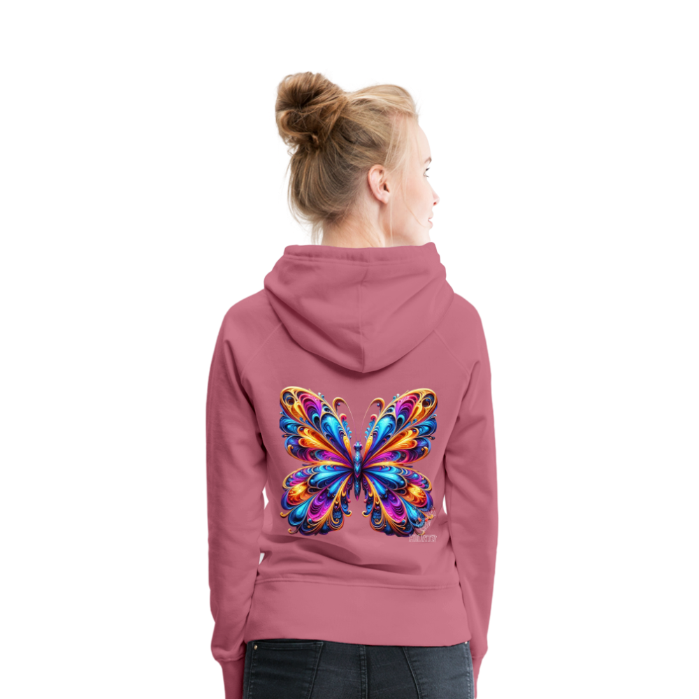 Woman Hoodie Vibrant Butterfly Elegance - Malve
