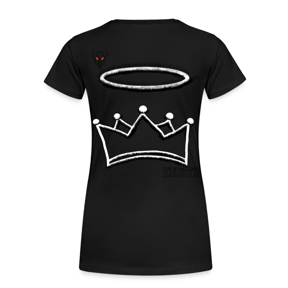 Woman T-Shirt Crown and Ring Dark - Schwarz