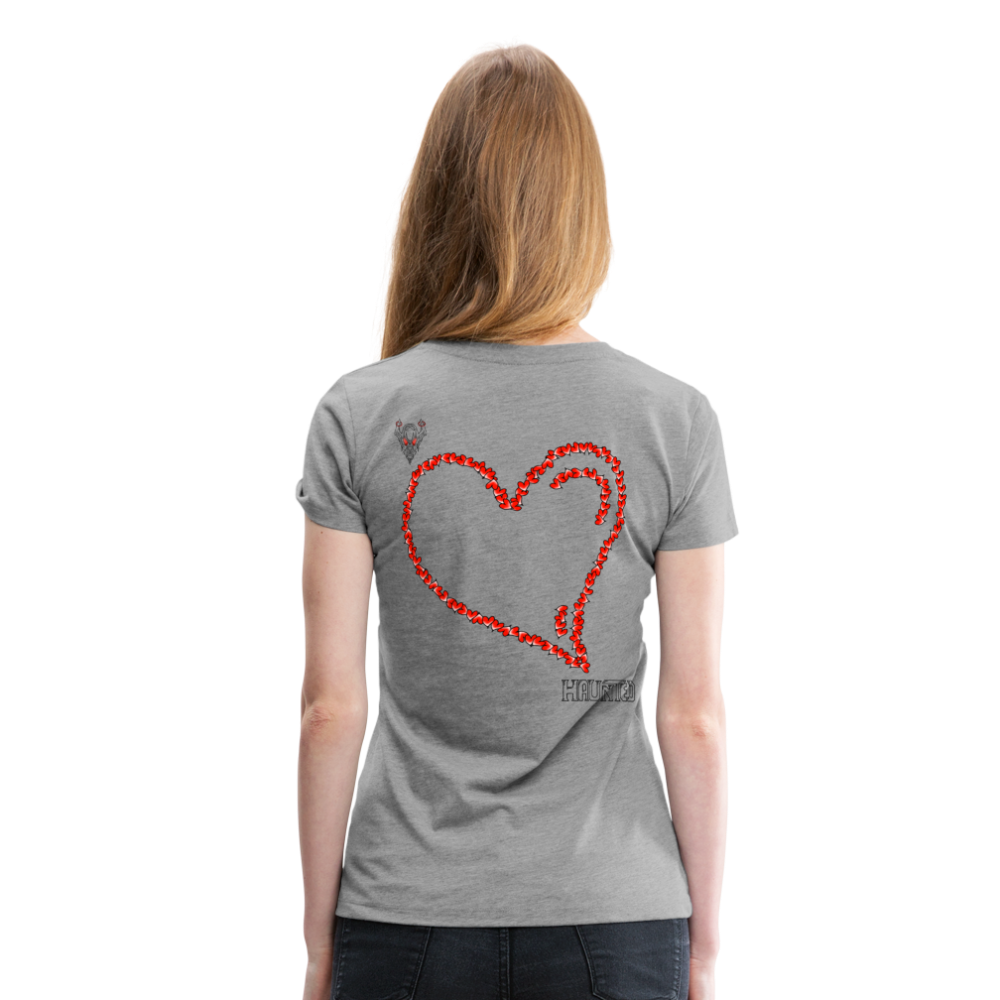 Woman T-Shirt Hearts Dark - Grau meliert