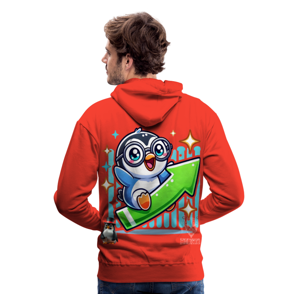 Men Hoodie KasPenguin Riding the Trend - Rot
