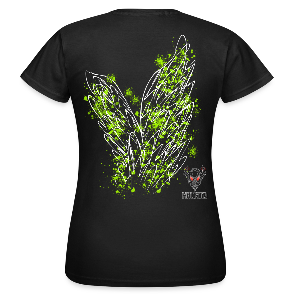 Women T-Shirt Poison Green Wings - Schwarz