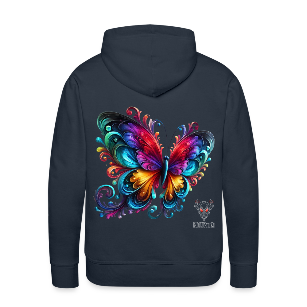 Men Hoodie Radiant Butterfly Art - Navy
