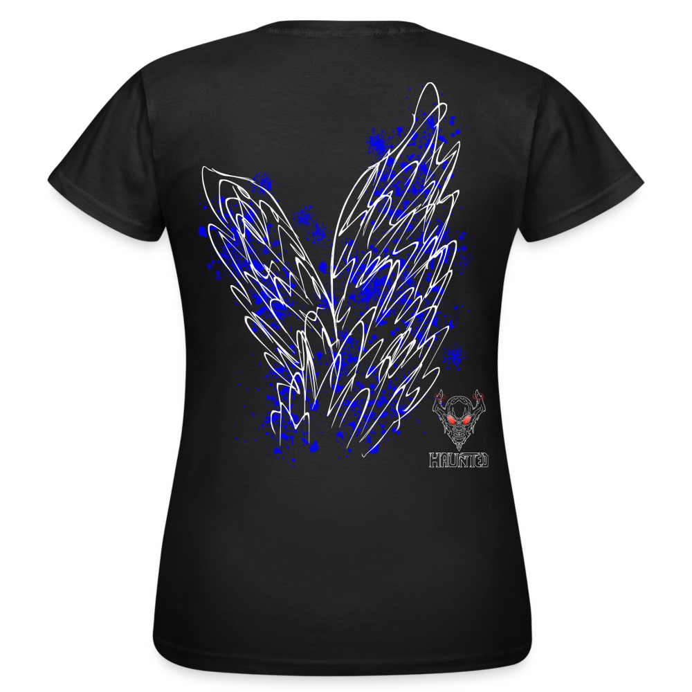 Women T-Shirt Blue Wings - Schwarz