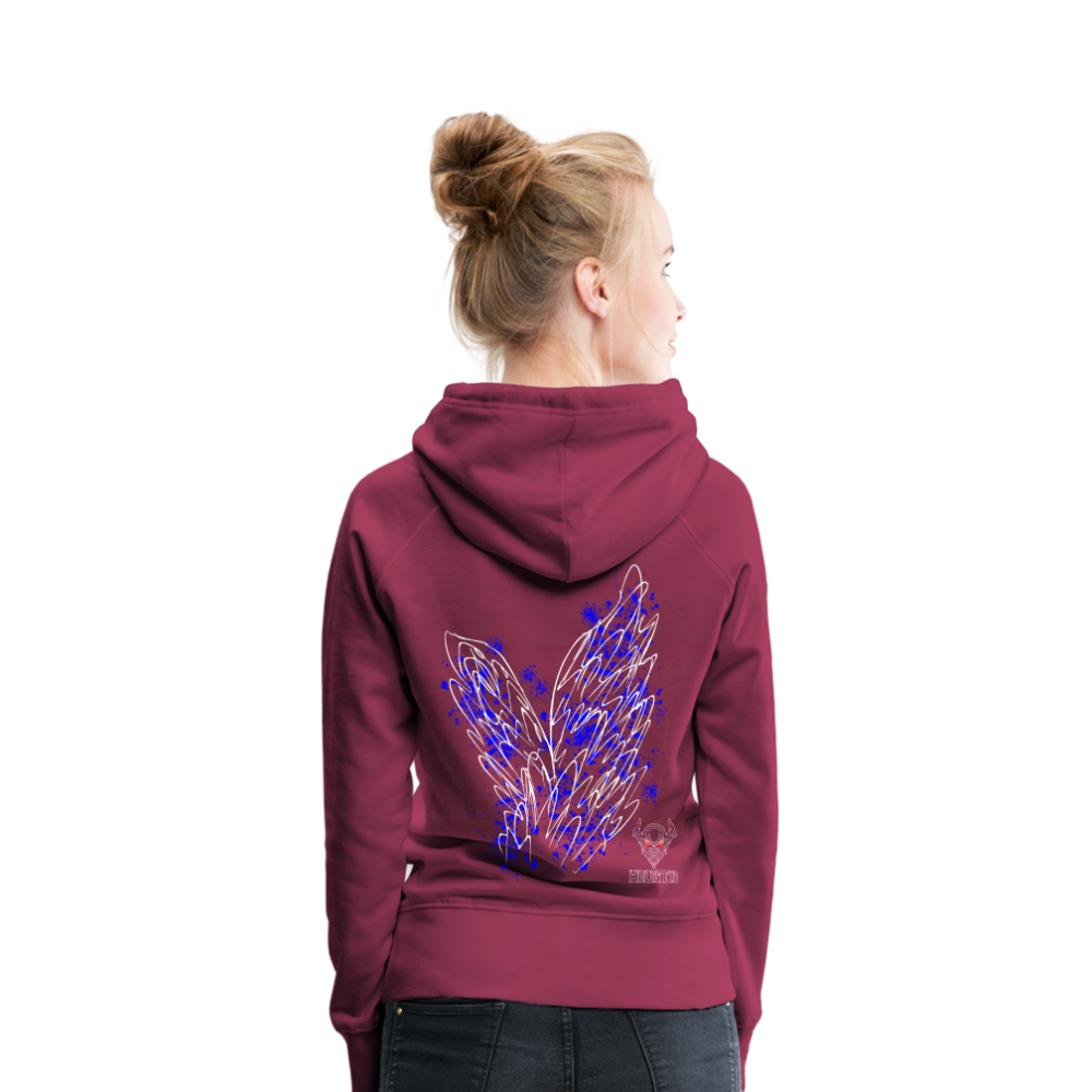 Women Hoodie Blue Wings - Bordeaux