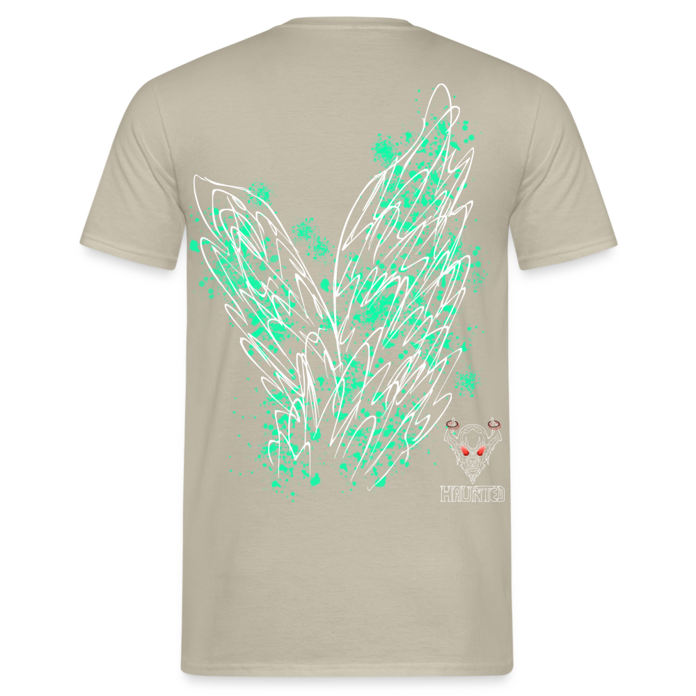 Men T-Shirt Turquoise Wings - Sandbeige