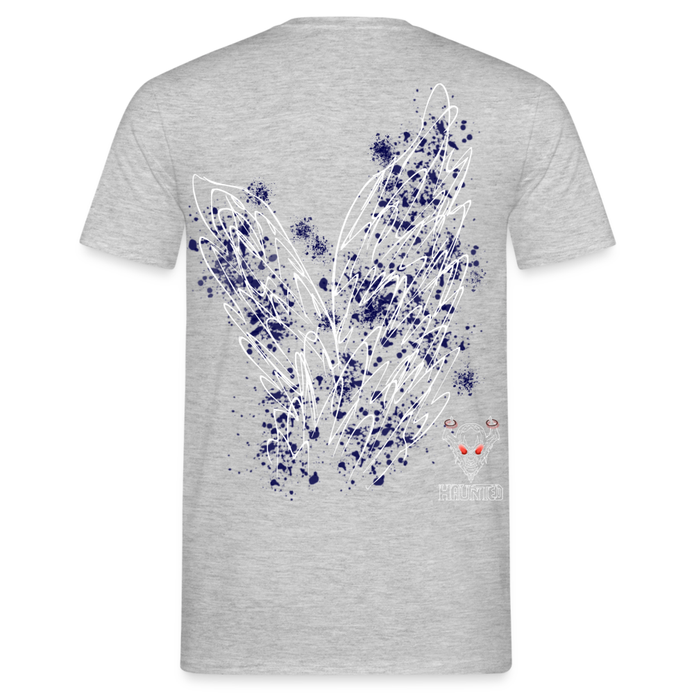 Men T-Shirt Dark Blue Wings - Grau meliert