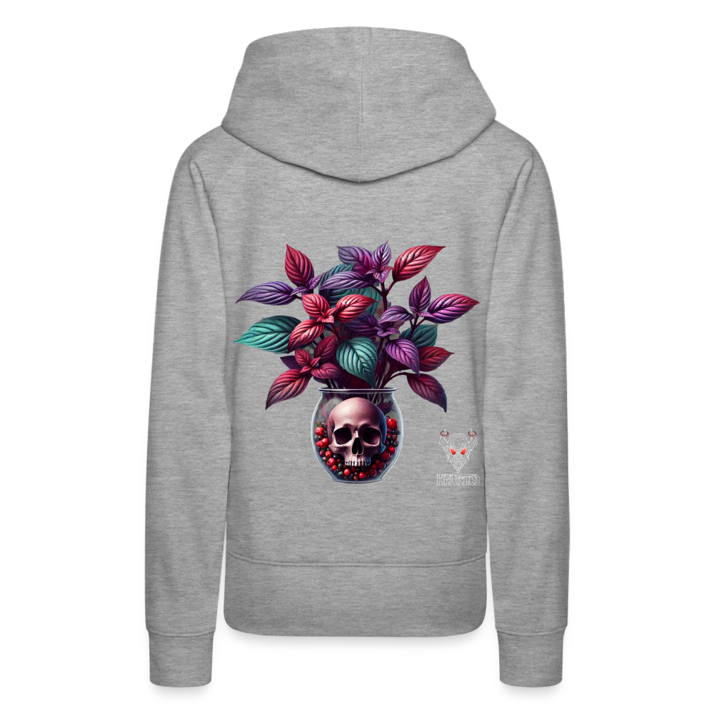 Woman Hoodie Skull Bloom Vase - Grau meliert