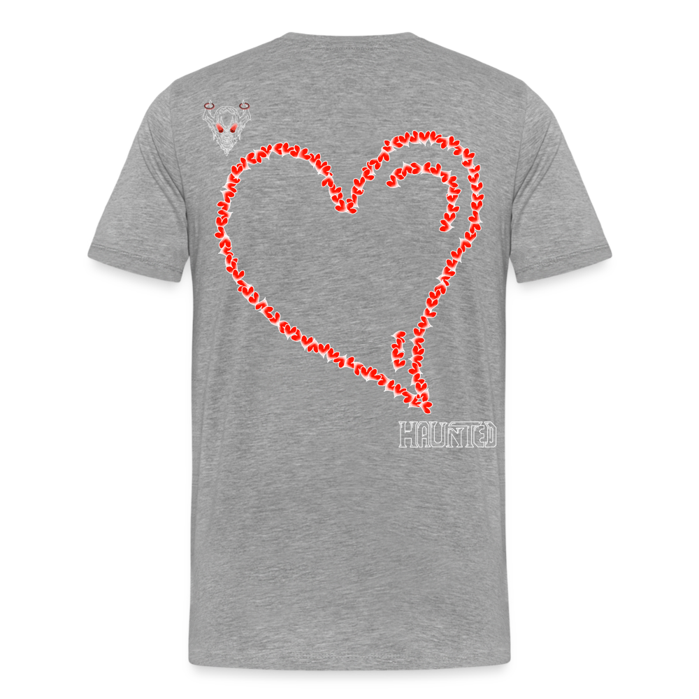 Man T-Shirt Hearts Light - Grau meliert