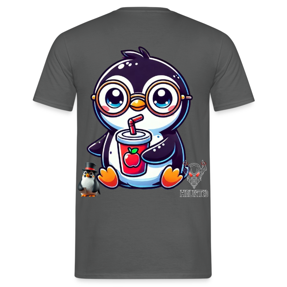 Men T-Shirt KasPenguin with Drink - Anthrazit