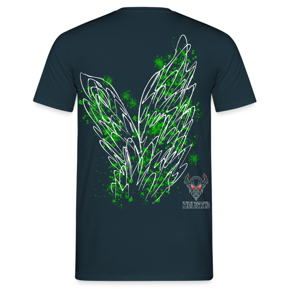 Men T-Shirt Green Wings - Navy