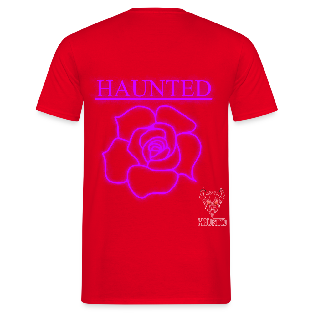 Men T-Shirt Pink Neon Rose - Rot