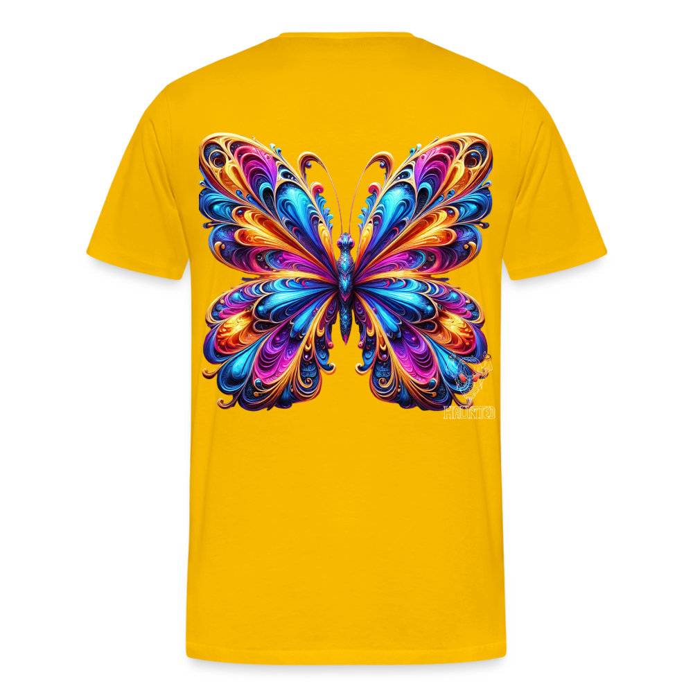 Men T-Shirt Vibrant Butterfly Elegance - Sonnengelb