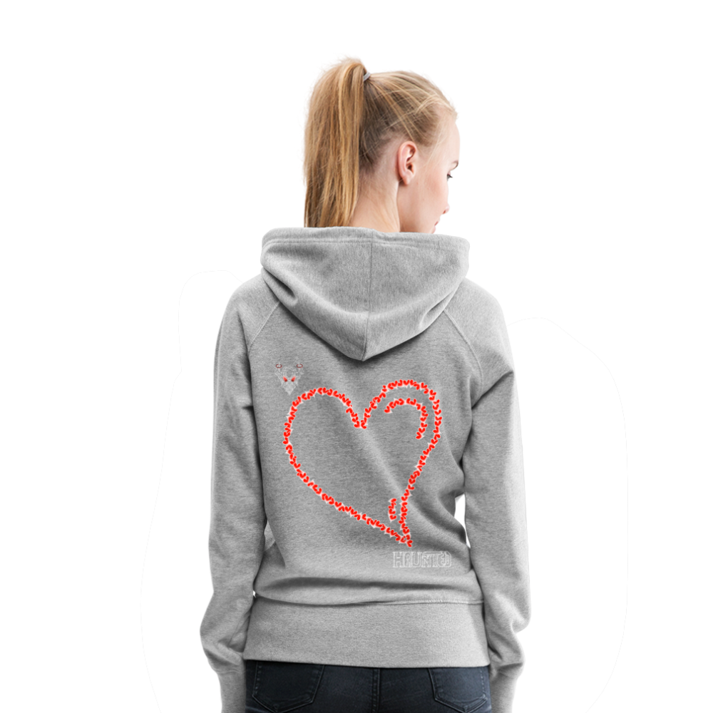 Woman Hoodie Hearts Light - Grau meliert