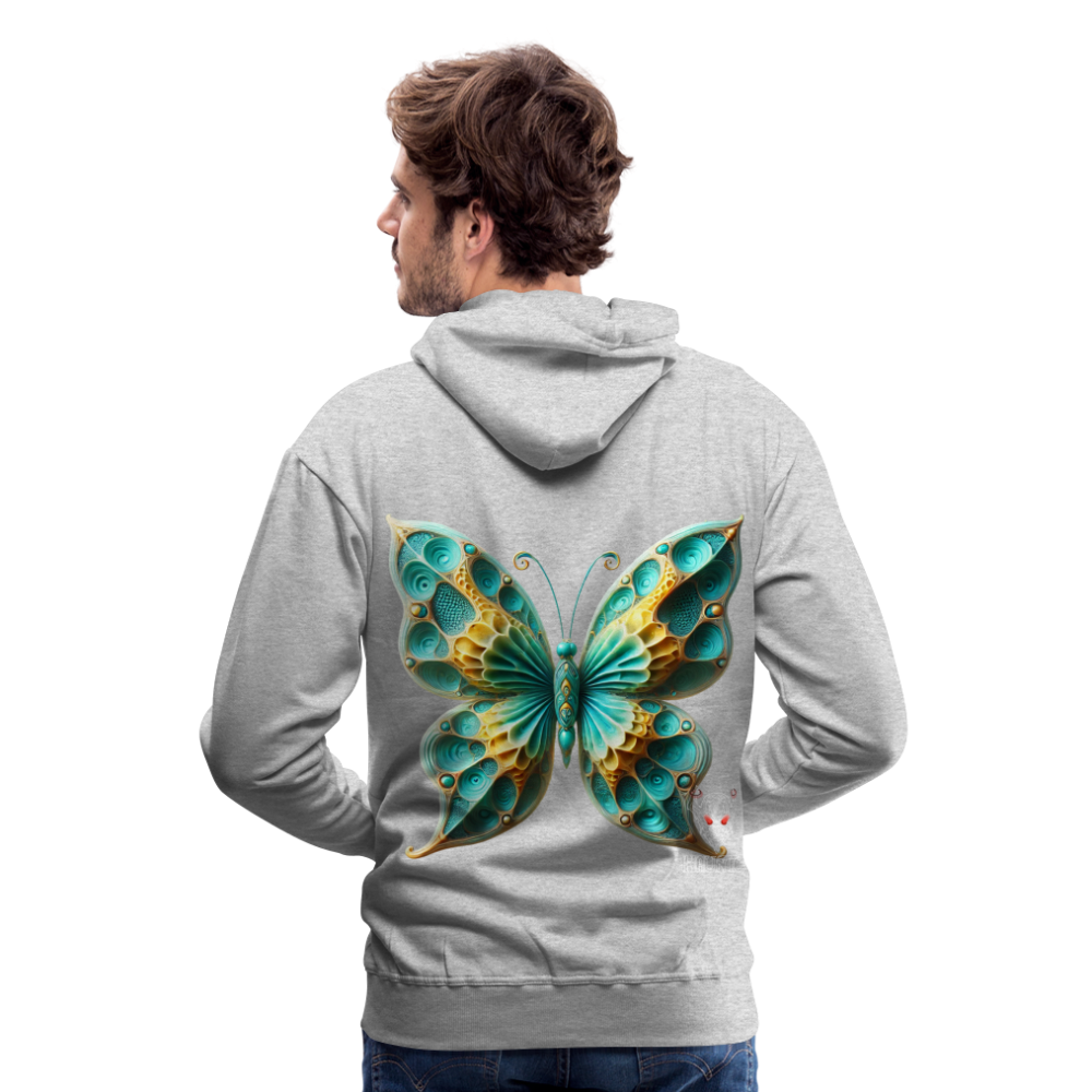 Men Hoodie Aqua Wing Symphony - Grau meliert