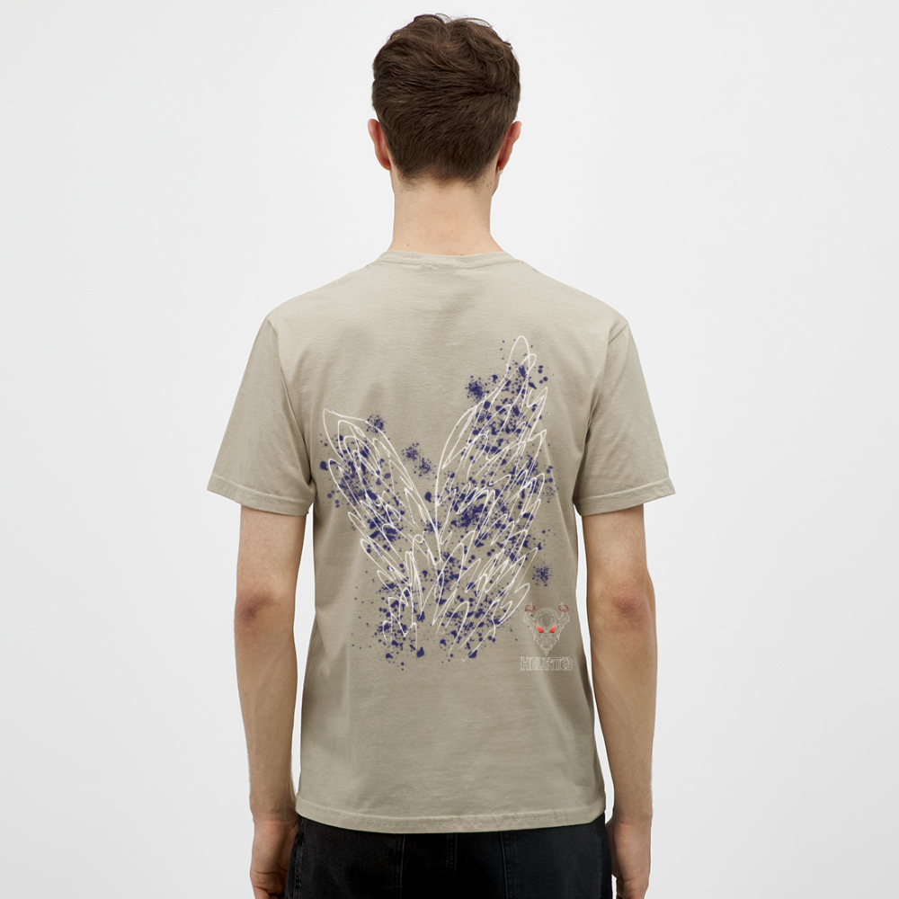 Men T-Shirt Dark Blue Wings - Sandbeige