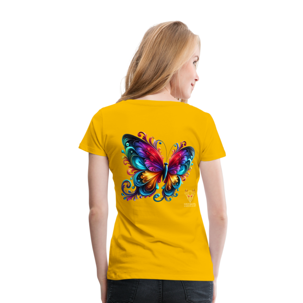 Woman T-Shirt Radiant Butterfly Art - Sonnengelb