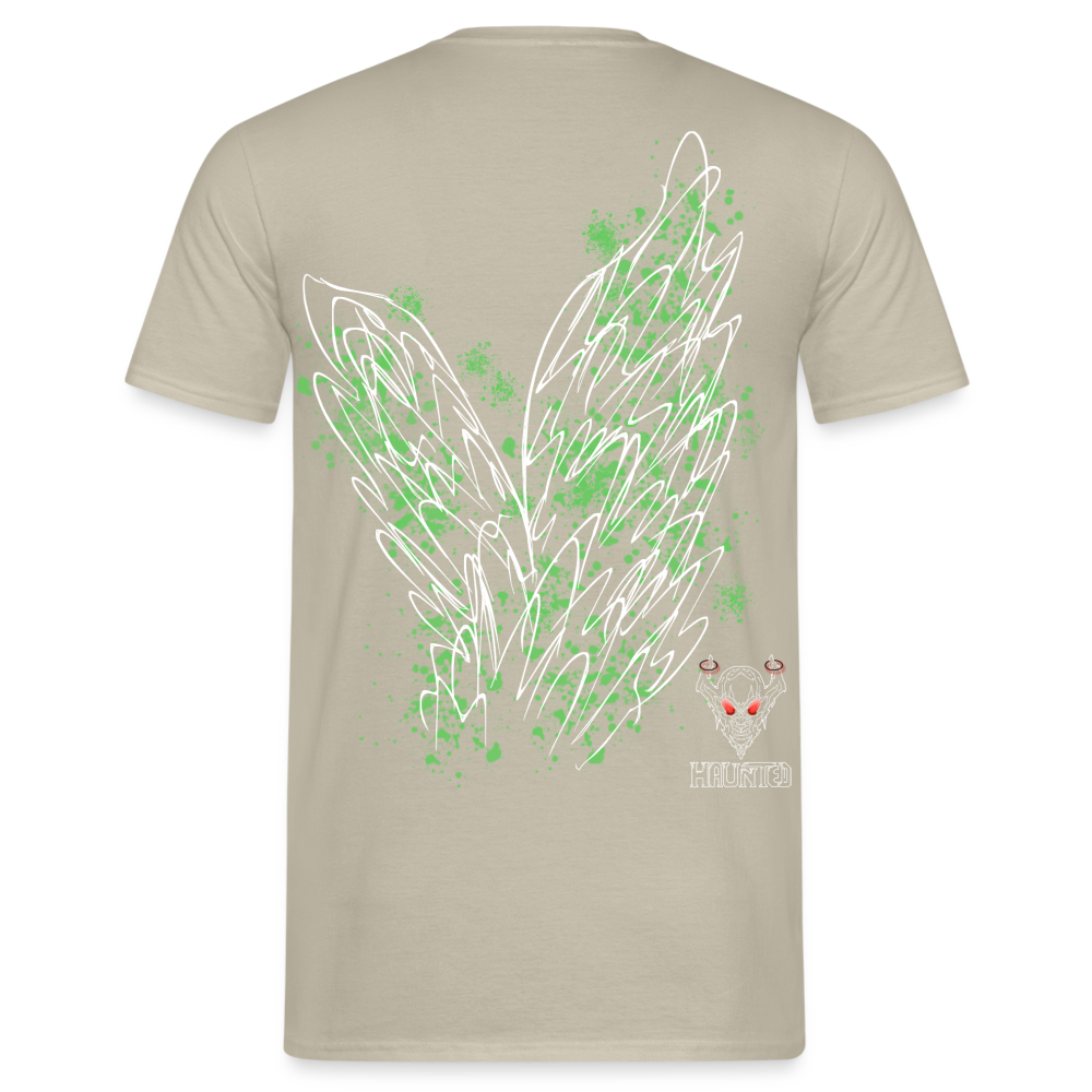 Men T-Shirt Light Green Wings - Sandbeige