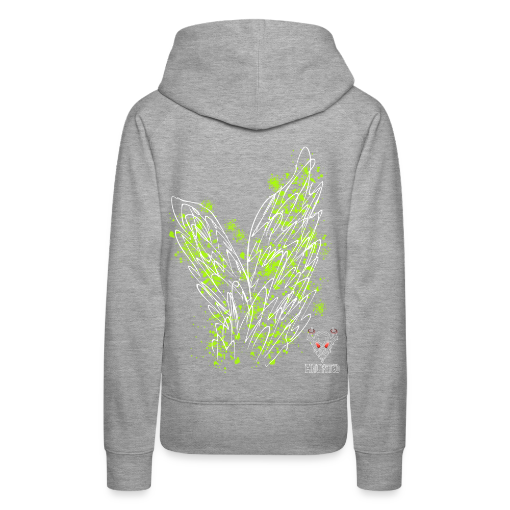 Women Hoodie Poison Green Wings - Grau meliert