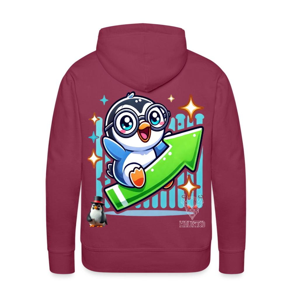 Men Hoodie KasPenguin Riding the Trend - Bordeaux