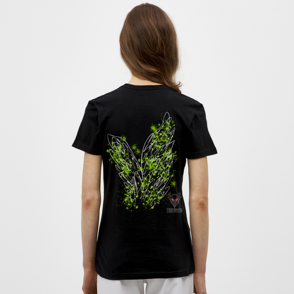 Women T-Shirt Poison Green Wings - Schwarz