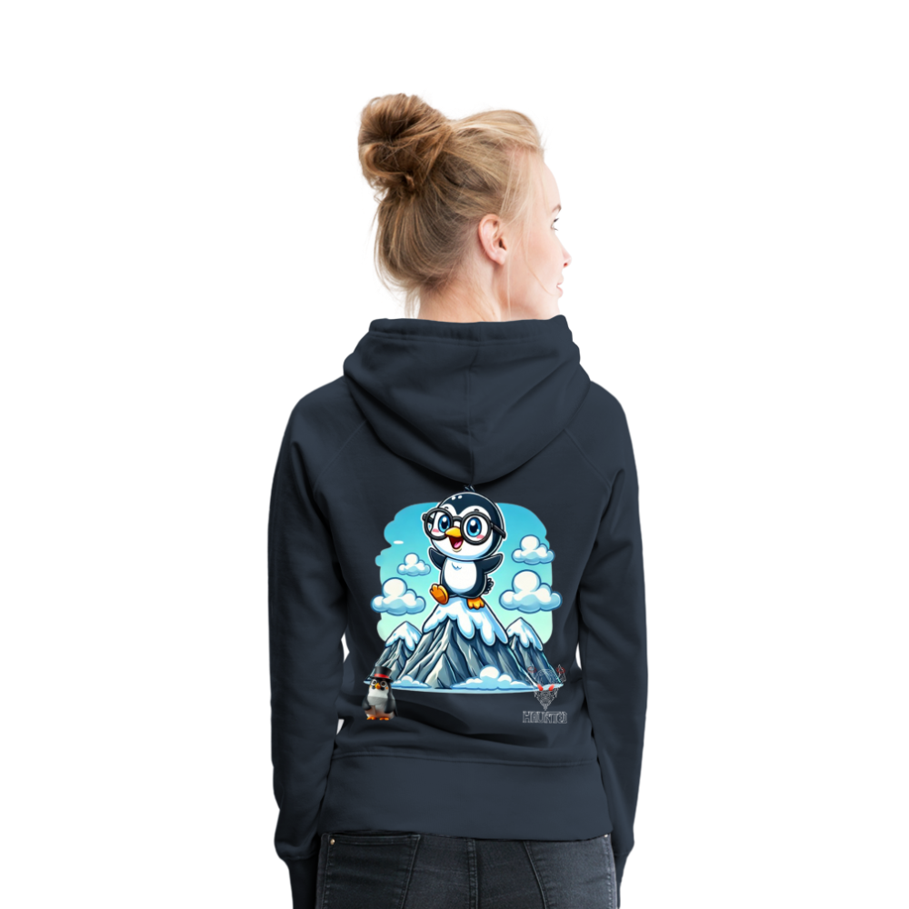 Women Hoodie KasPenguin on Top - Navy