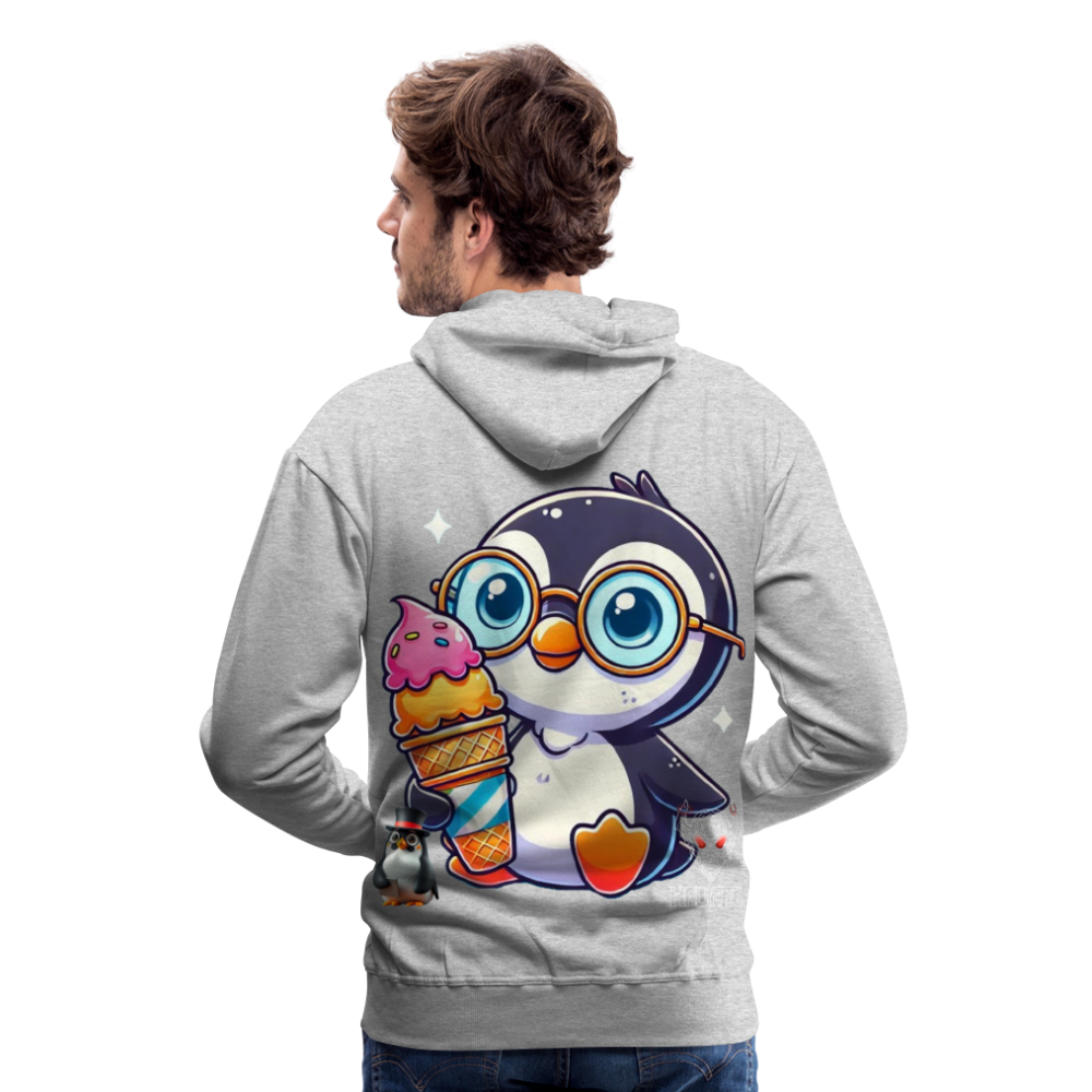 Men Hoodie KasPenguin with Ice - Grau meliert