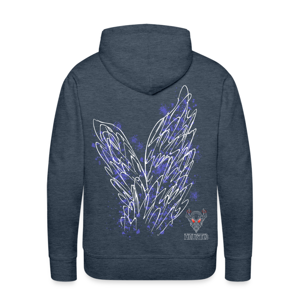 Men Hoodie Light Blue Wings - Jeansblau