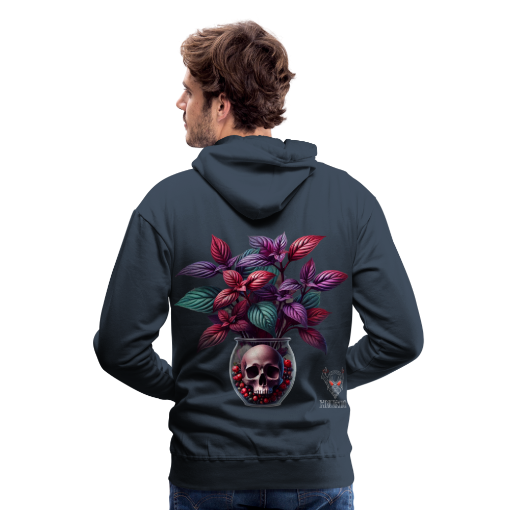 Men Hoodie Skull Bloom Vase - Navy