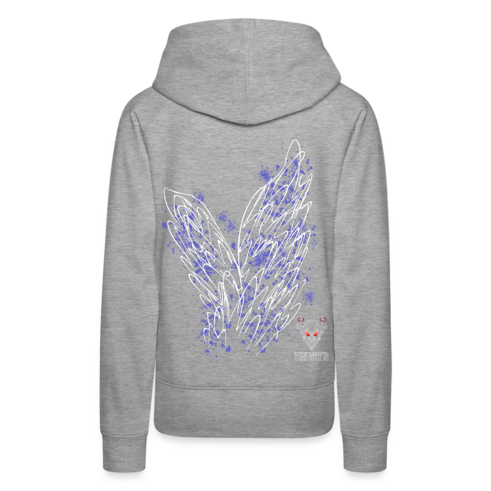 Women Hoodie Light Blue Wings - Grau meliert