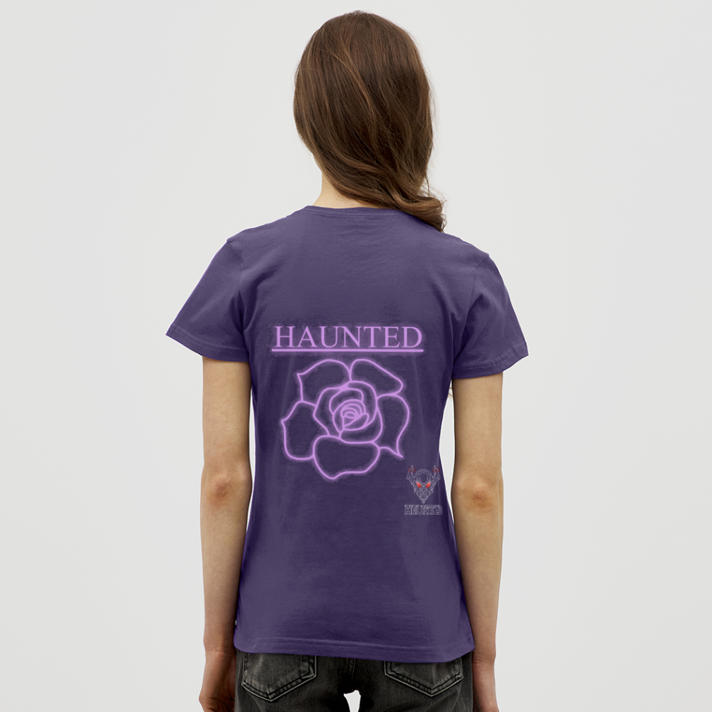 Women T-Shirt Light Pink Neon Rose - Dunkellila