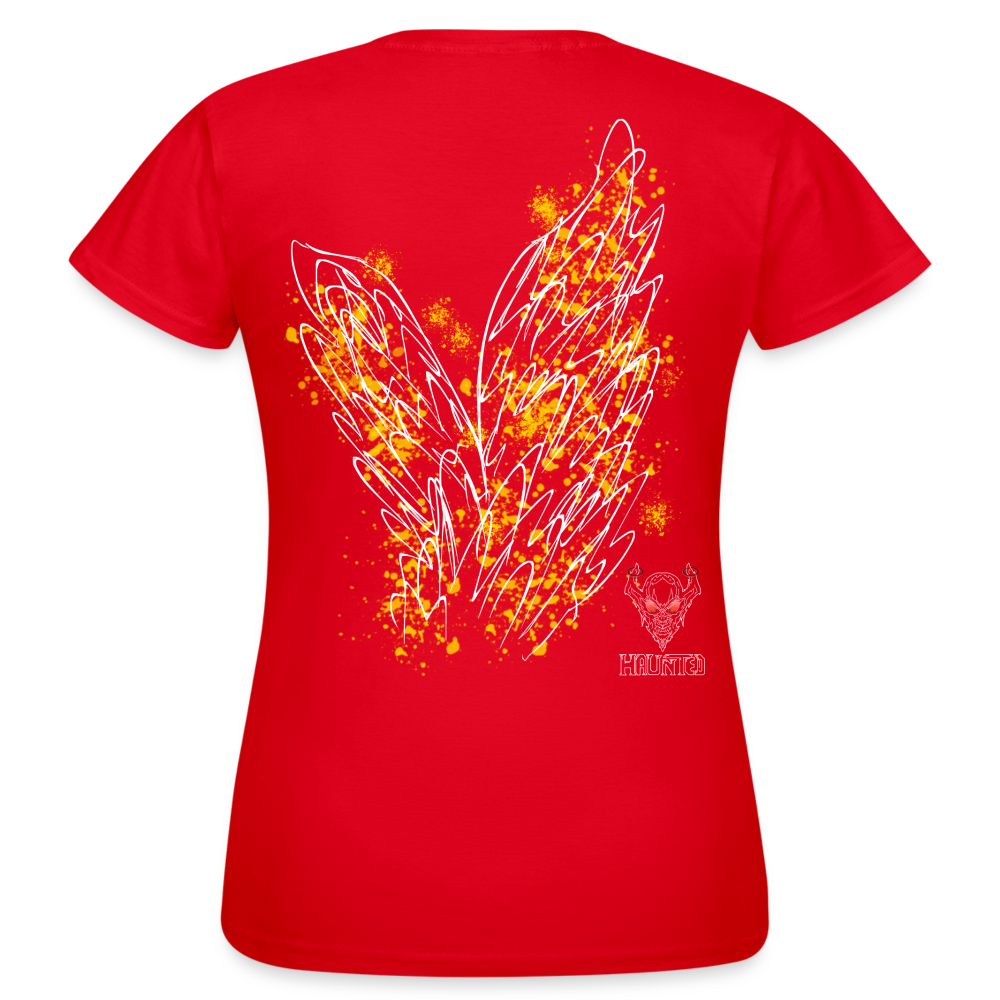 Women T-Shirt Yellow Wings - Rot