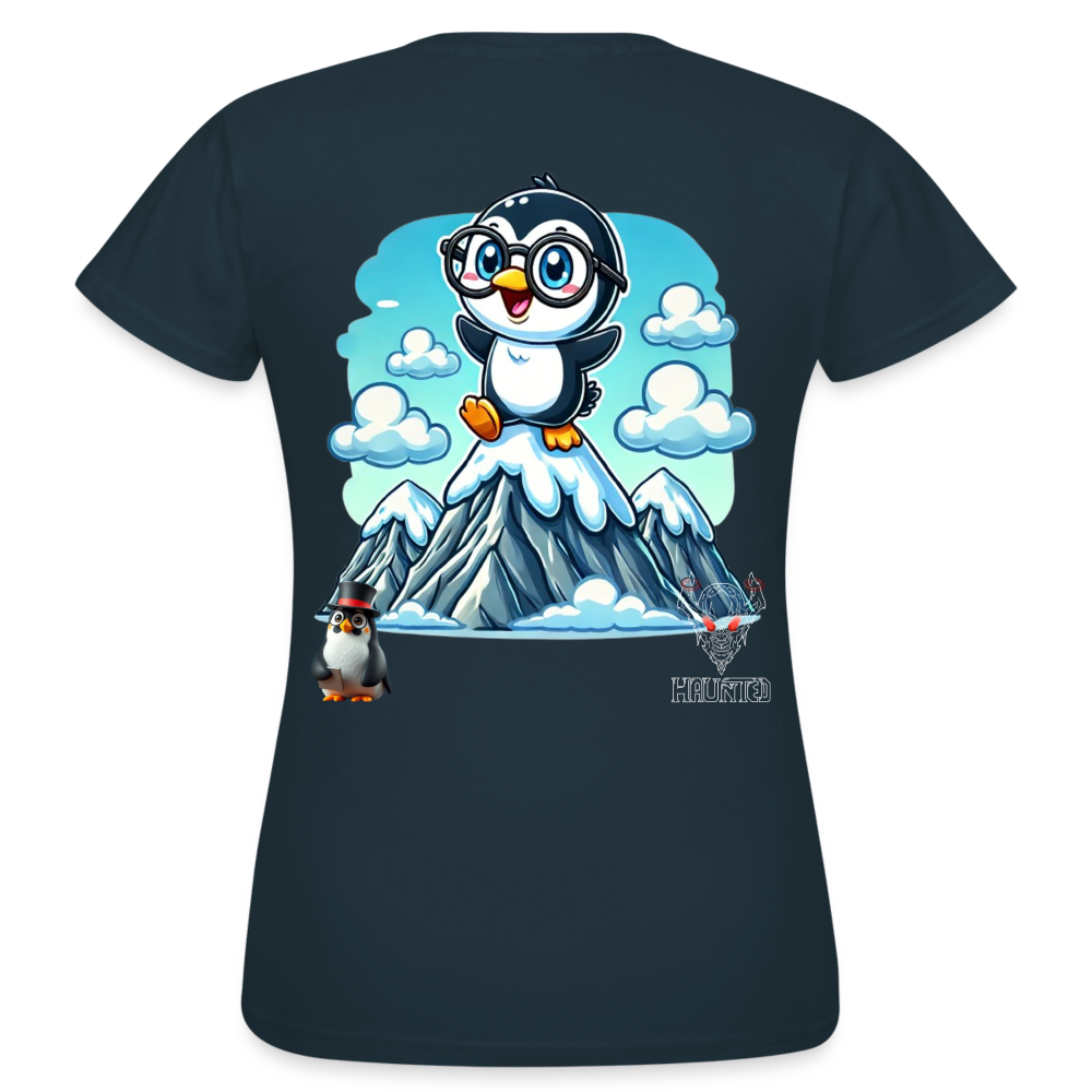 Women T-Shirt KasPenguin on Top - Navy