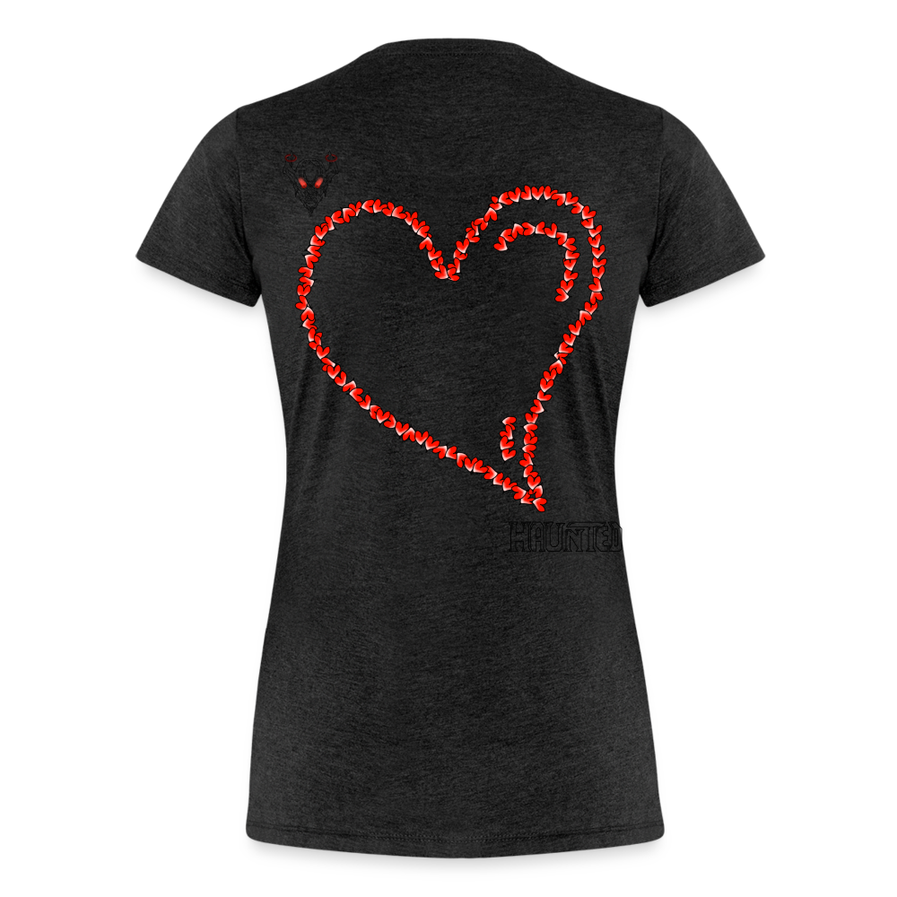 Woman T-Shirt Hearts Dark - Anthrazit