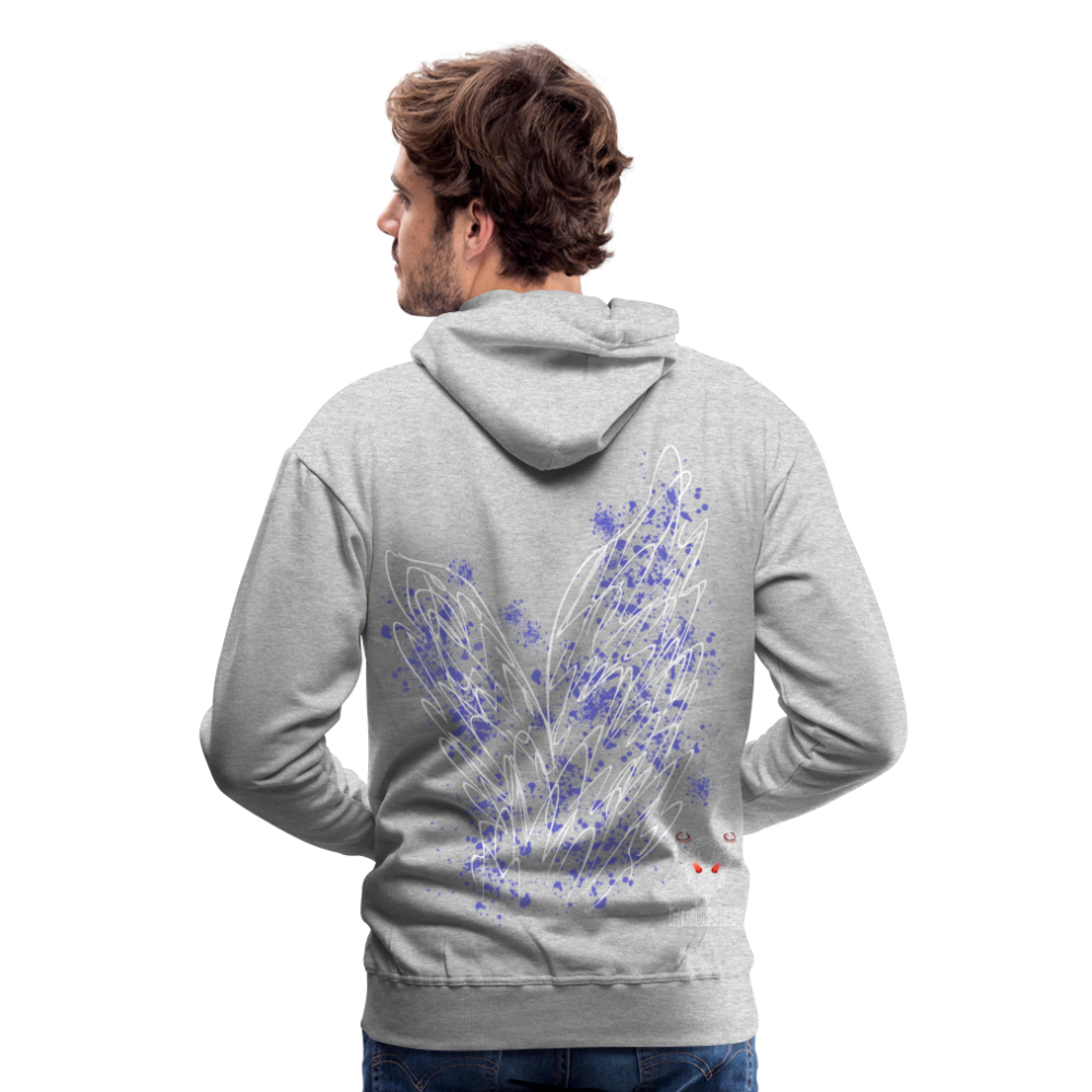 Men Hoodie Light Blue Wings - Grau meliert