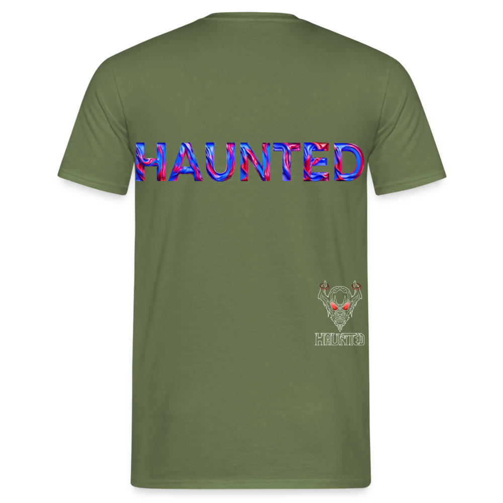 Men T-Shirt Cosmic Flame Surge - Militärgrün