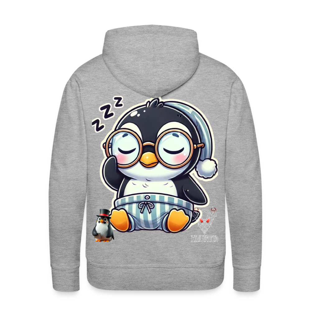 Men Hoodie Sleepy KasPenguin - Grau meliert