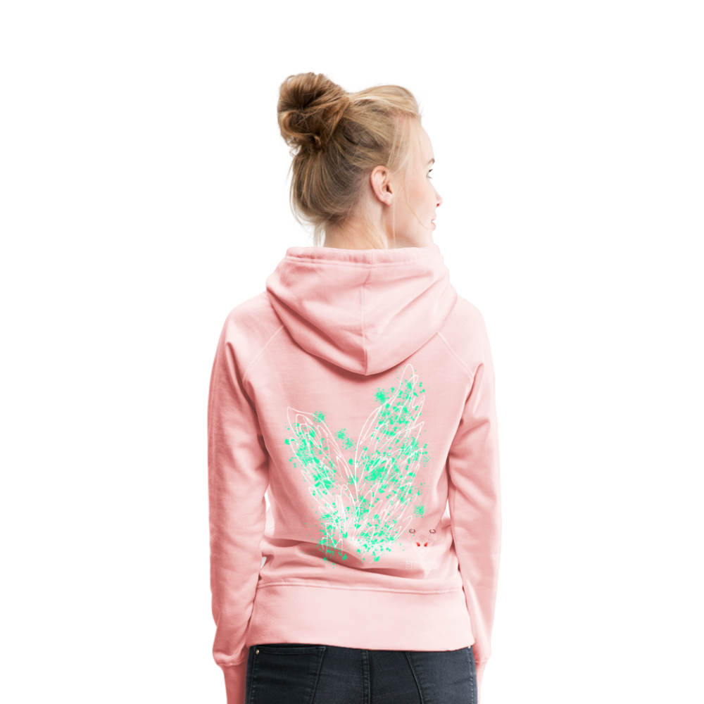 Women Hoodie Turquoise Wings - Kristallrosa
