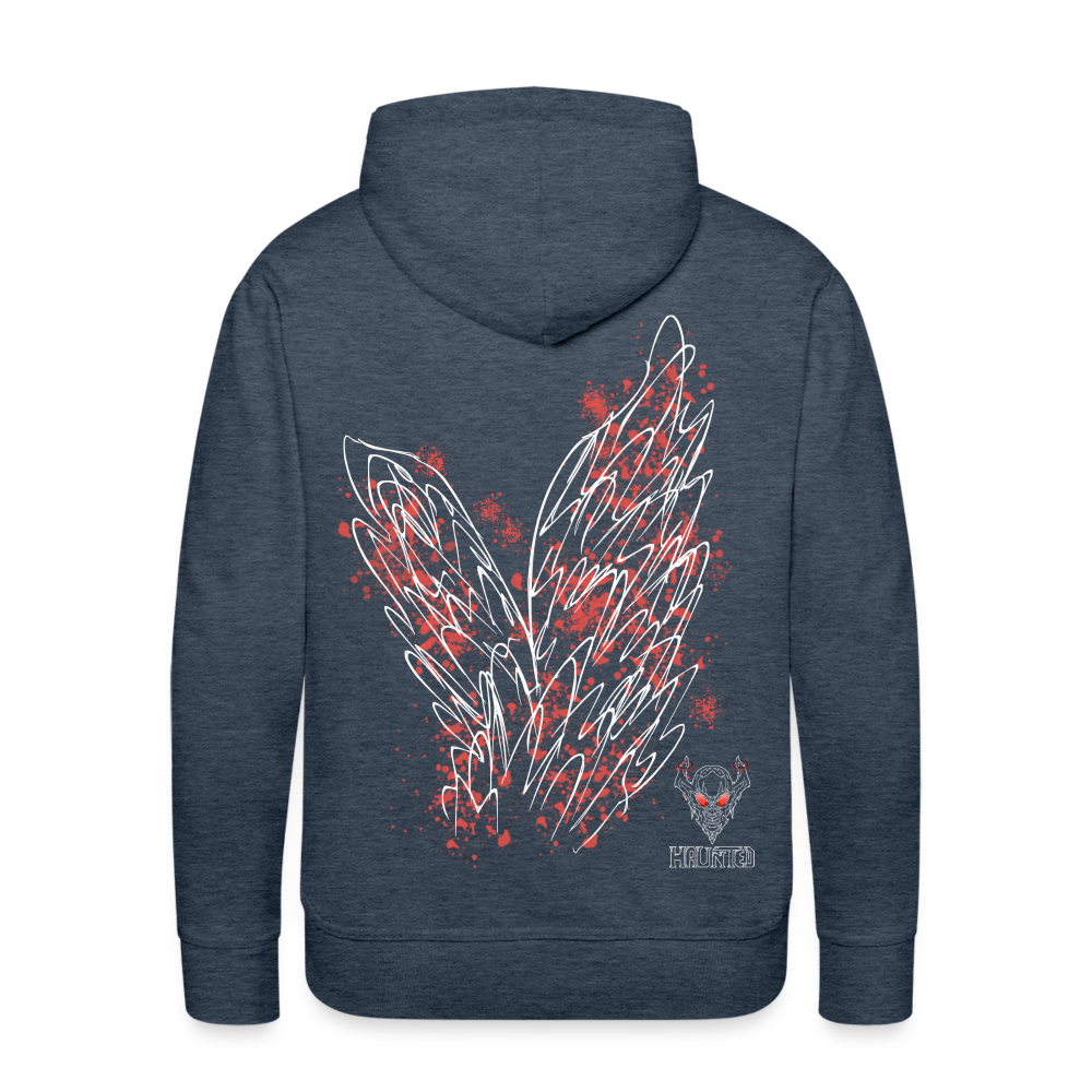 Men Hoodie Light Red Wings - Jeansblau