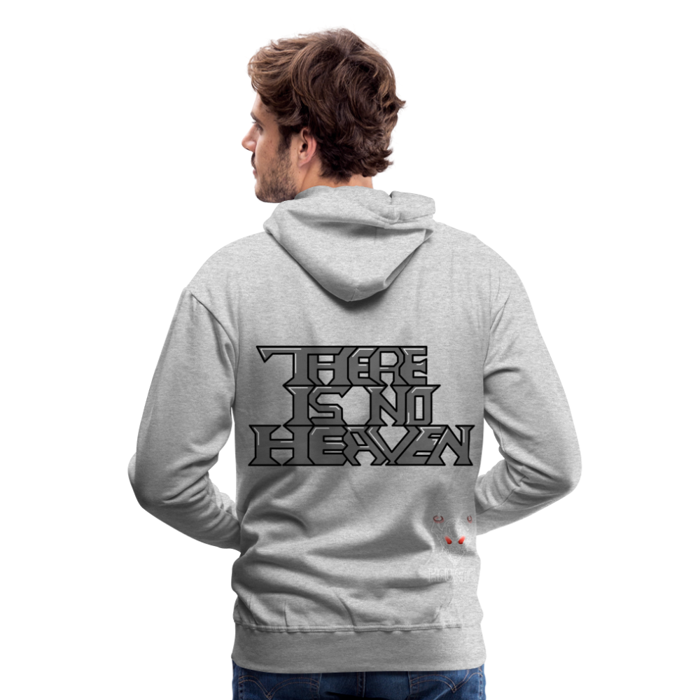 Men Hoodie There Is No Heaven Text - Grau meliert