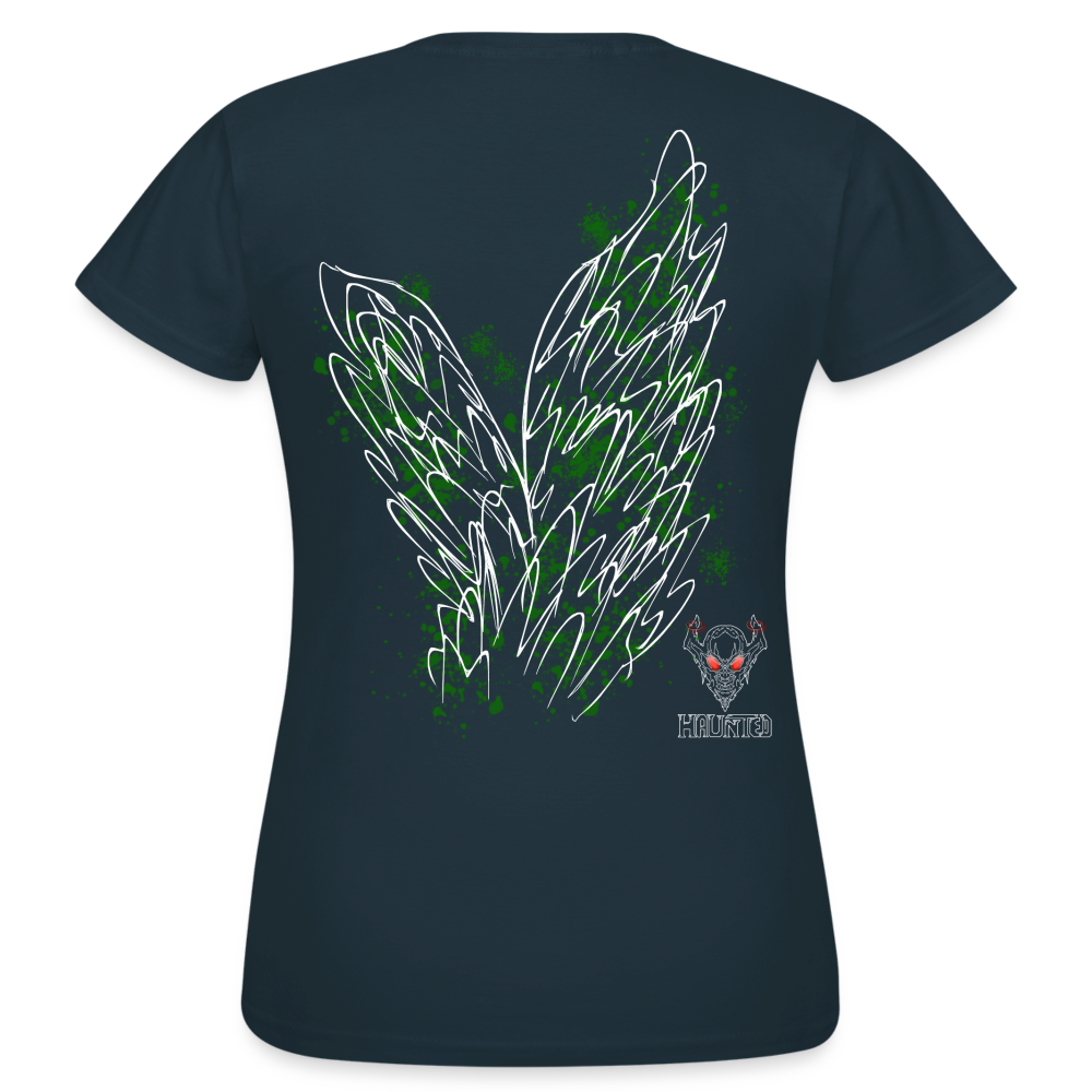 Women T-Shirt Dark Green Wings - Navy