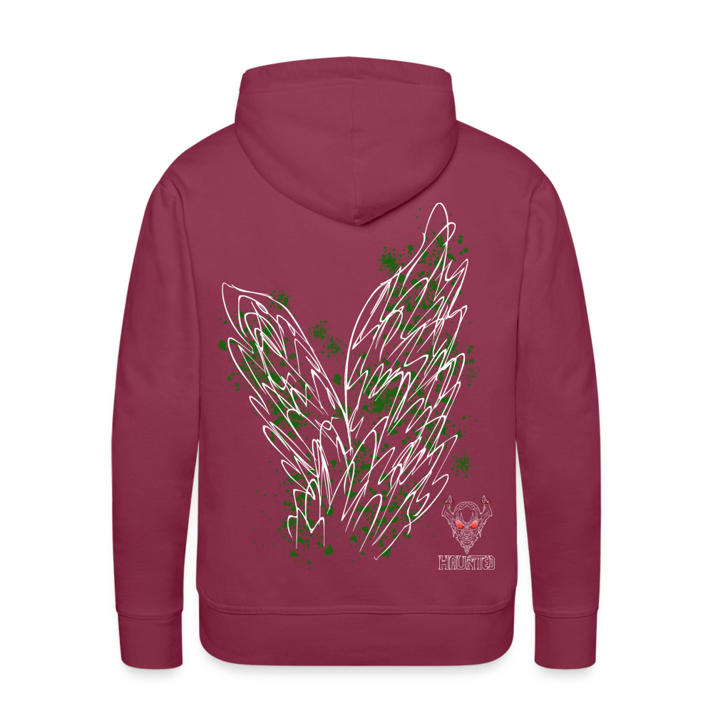 Men Hoodie Dark Green Wings - Bordeaux