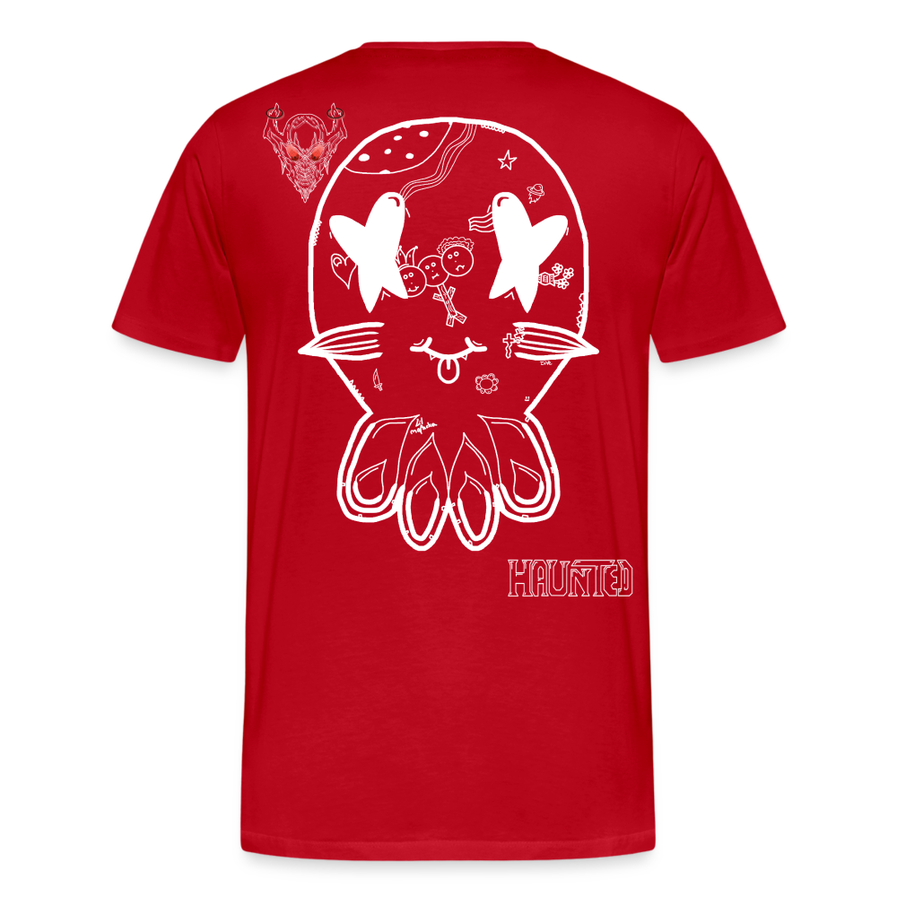 Man T-Shirt Ghost Doodle Light - Rot