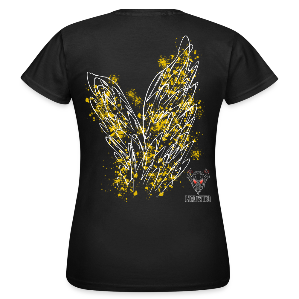 Women T-Shirt Yellow Wings - Schwarz
