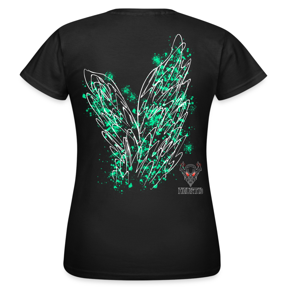 Women T-Shirt Turquoise Wings - Schwarz