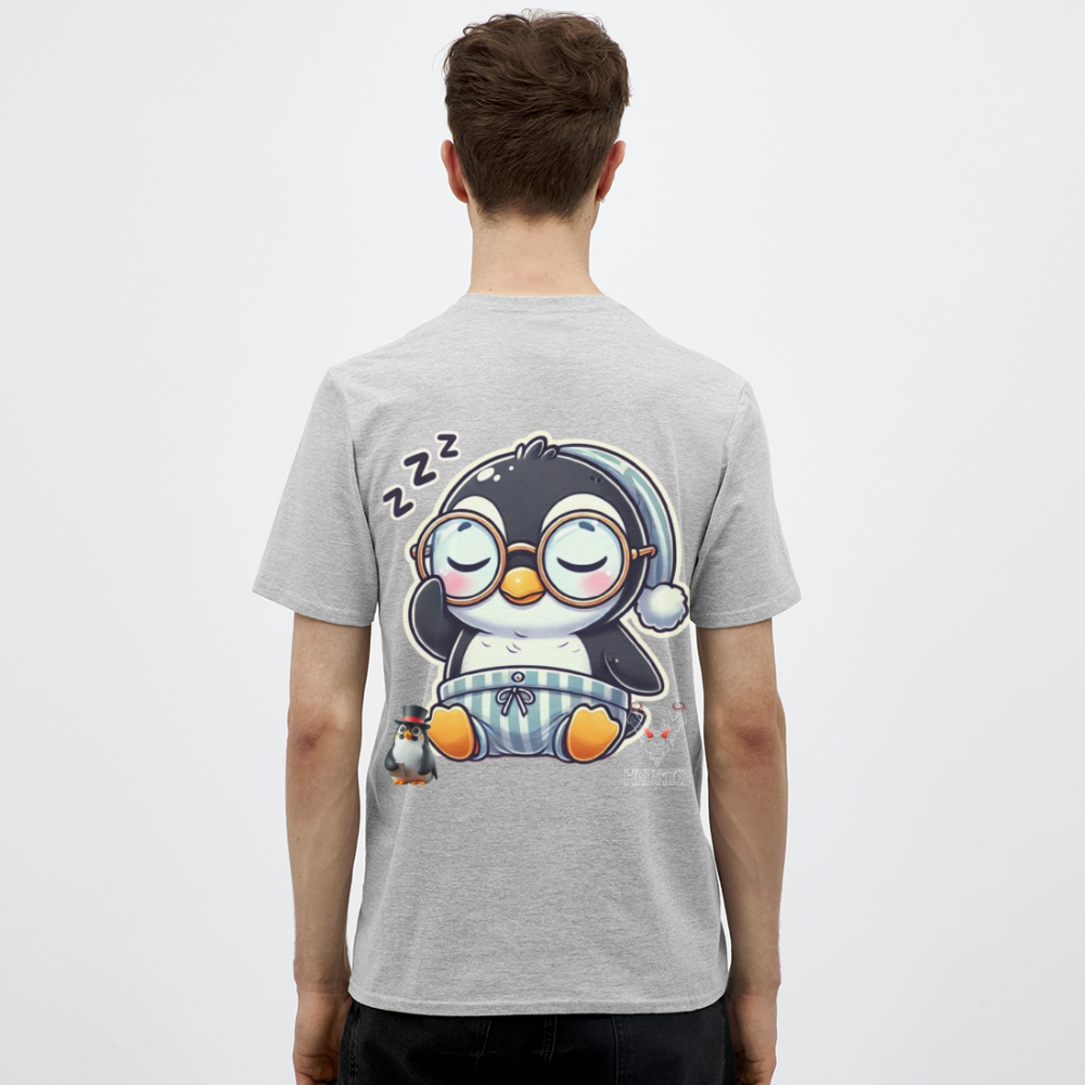 Men T-Shirt Sleepy KasPenguin - Grau meliert