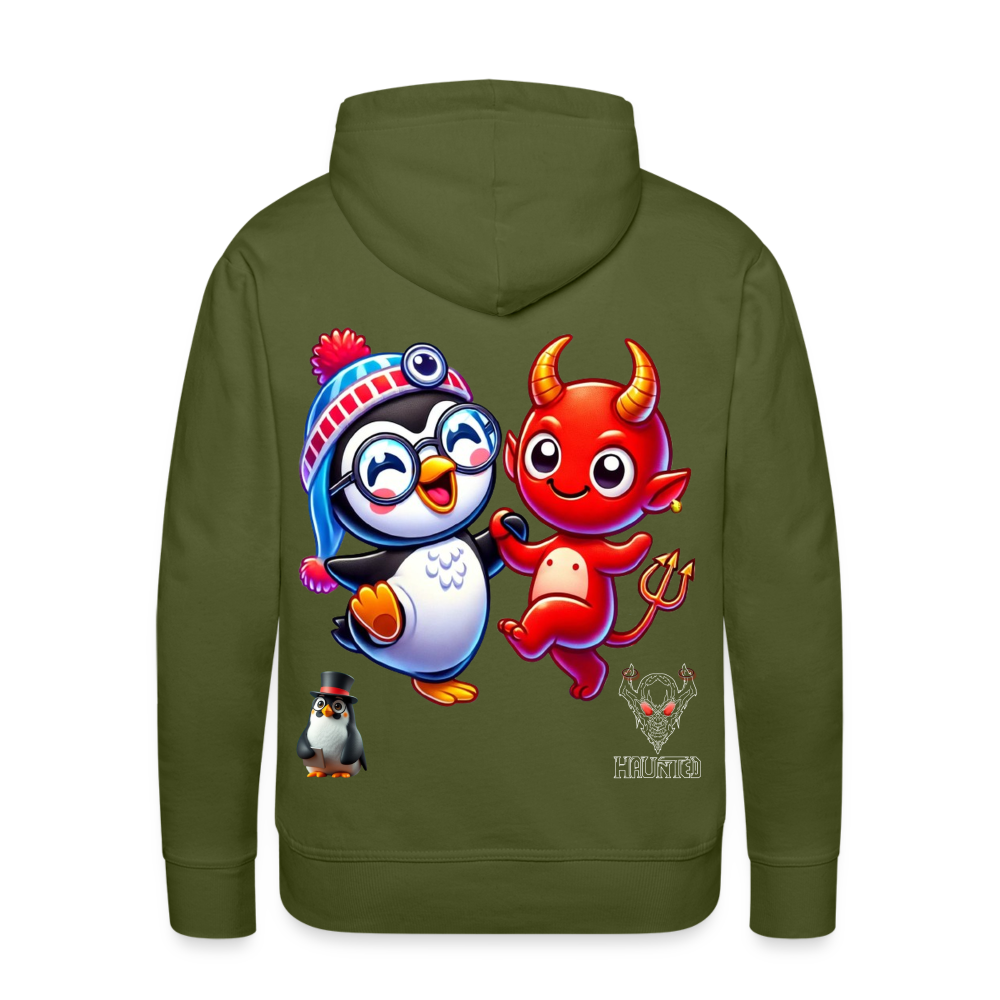 Men Hoodie Dancing with Devil - Olivgrün